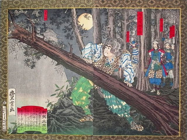 Hideyoshi's men scouting the path to Inabayama Castle (ukiyo-e)