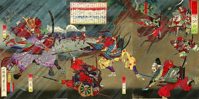 Ukiyo-e depiction of the Battle of Okehazama