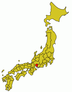 Owari Province marked on a map
